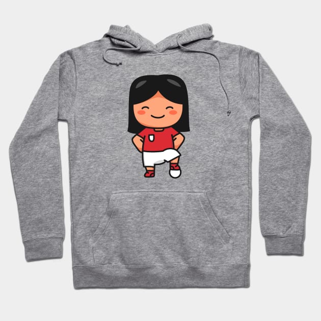 Cute Female Soccer Player Cartoon Hoodie by SLAG_Creative